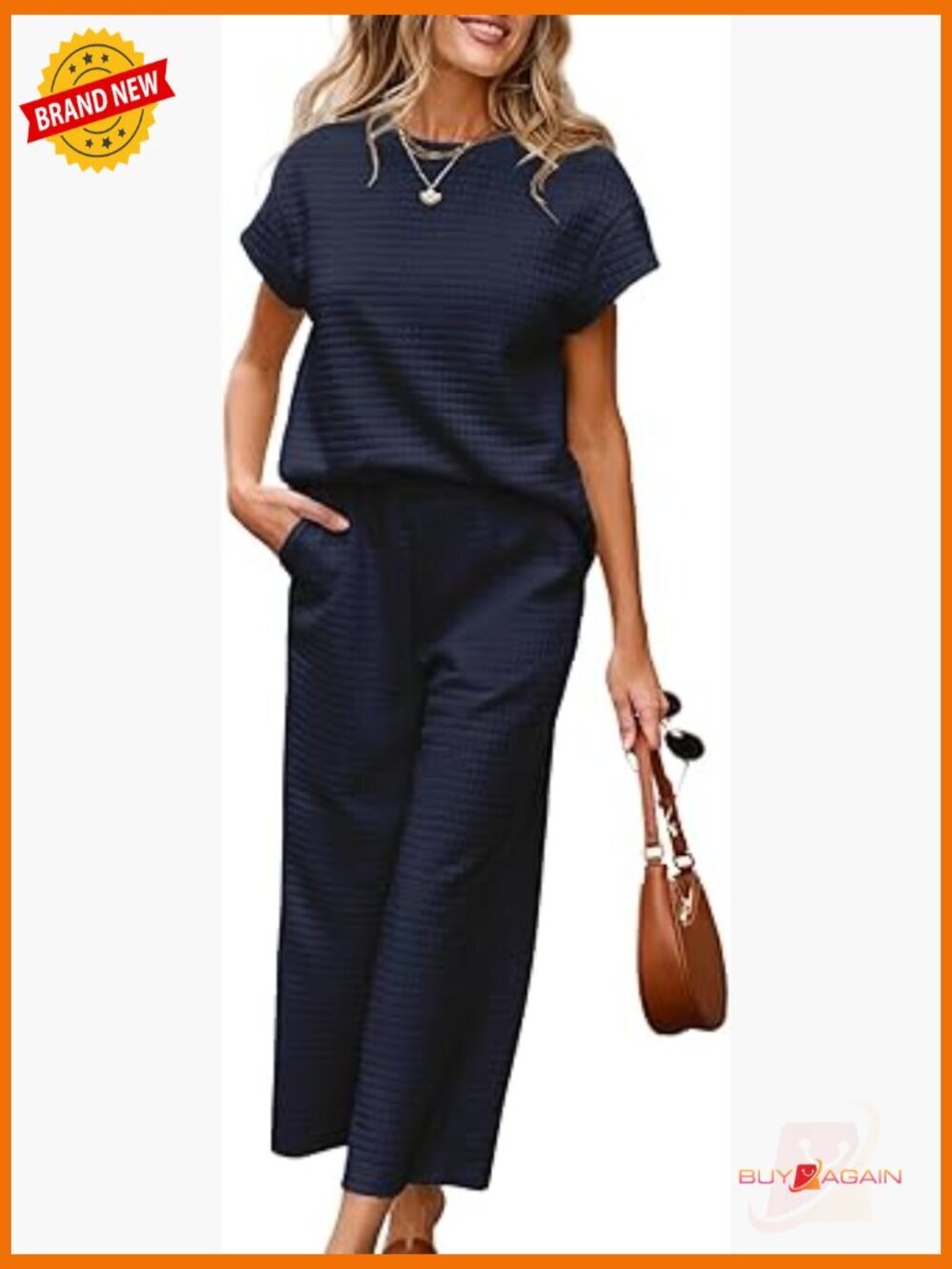 Two Piece Sweatsuit Set - Pullover Top & Wide Leg Joggers Lounge